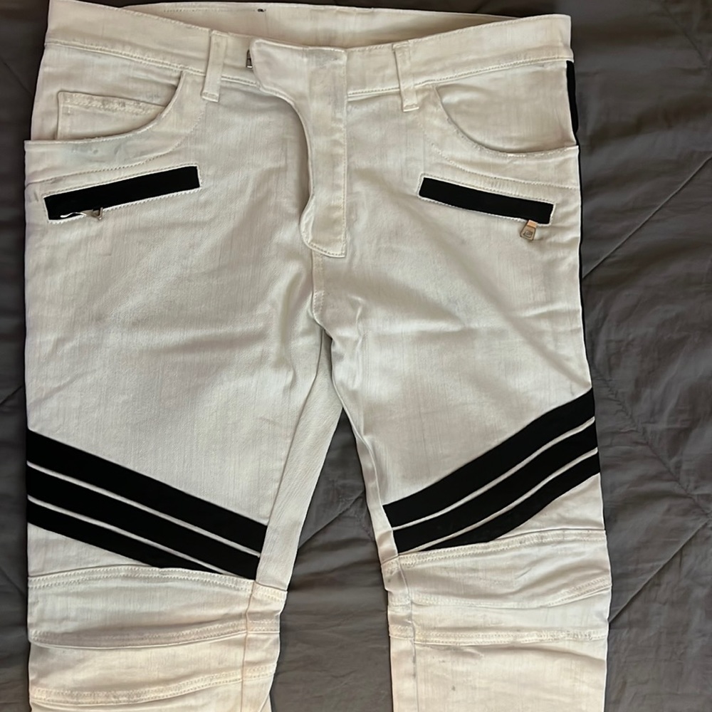 Balmain Mens Moto Jeans